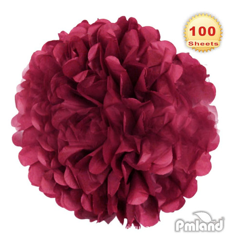 100 Piezas De Papel De Regalo De Color Rojo Vino, Adecuado