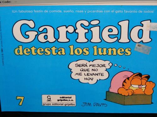 Historietas Garfield Detesta Los Lunes Jim Davis-1978