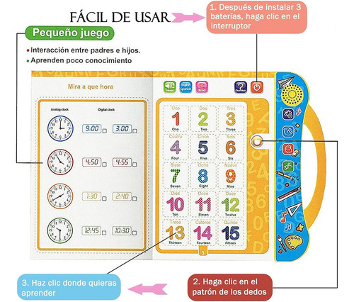 Libro De Aprendizaje Básico Con Sonido Para Niños Español
