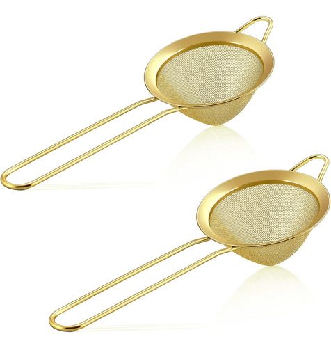 Juego De 2 Coladores De Acero Inoxidable De 8.5cm Con Mango