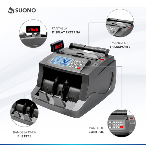 Máquina Contadora De Billetes Suono Acc-0059 Visor Extern