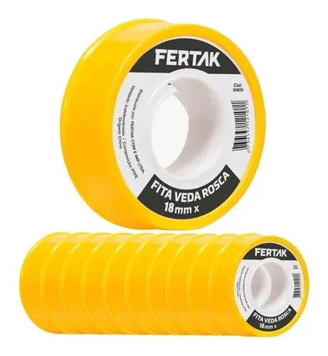 Fita Veda Rosca 18mm X 50m Premium Vedação Kit 10 Unidades
