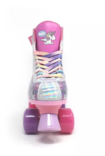 Patines De 4 Ruedas Para Niña Color Rosa Con Estampado Talla 22-23 Onix  00ONIX20F9C