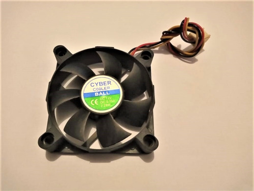 Ventilador Cyber Cooler Ball 12v, 0.19a, Dc, 6x6cm X 1.5alto