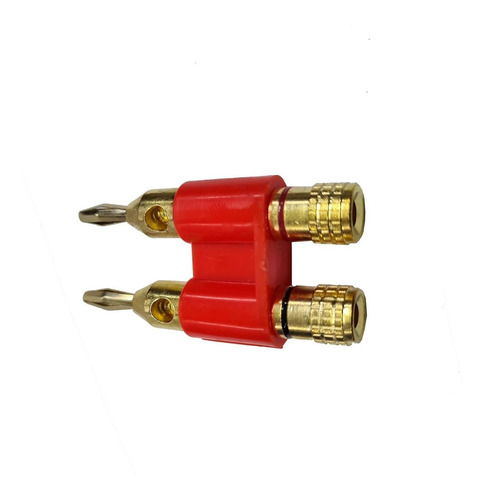 Plug Doble Banana Rojo C/ Conectores Oro Radox 705-748
