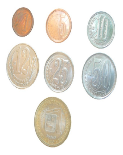 Combo Completo  7 Monedas Bolívar Fuerte Año 2007