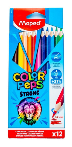 Lápices De Colores Maped Peps Strong  X 12 Colores Escolares