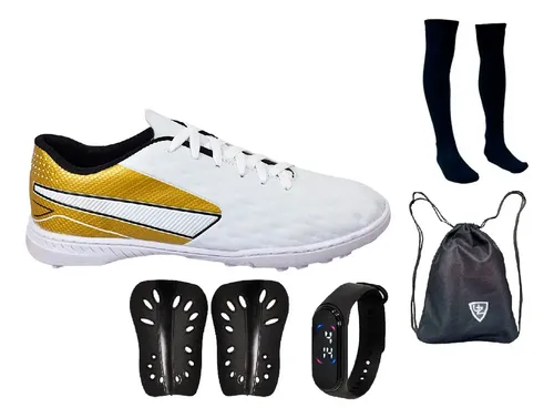 Kit Chuteira Society Impactor Meião Bolsa Relógio Caneleira — R$ 77,99 em Mercado Livre, 59% OFF