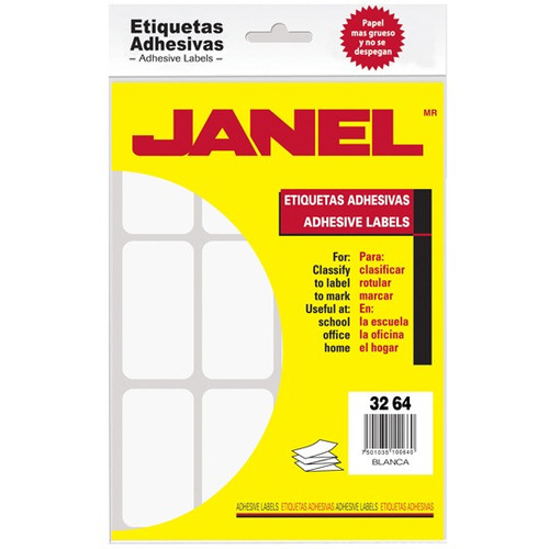 Etiquetas Blancas Janel No.24 De 32x64 Mm 1 Paquete