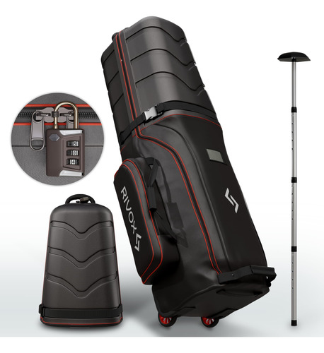 Bolsa De Viaje De Golf Rivox Con Ruedas + Varilla Soporte