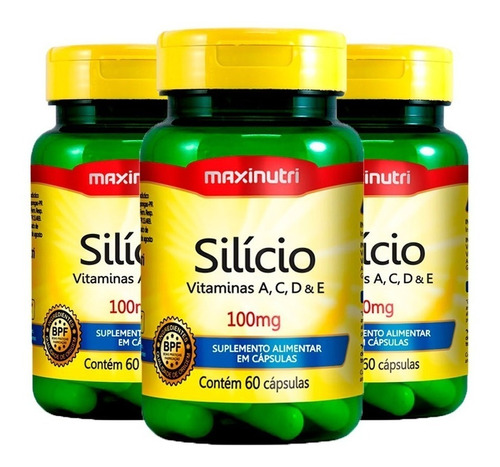 Silício - 3x 60 Cápsulas - Maxinutri