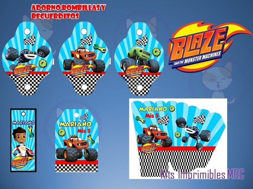 Kit Imprimible Blaze And Monsters Machines Candy Bar 2x1