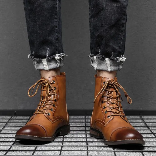 Botas de cuero online altas para hombre