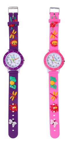 Reloj De Pulsera 3d Con Forma De Libélula Para Niños, 2 Piez