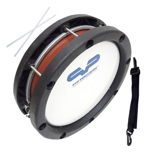 Redoblante Chato 8 Pyp (tarol) Con Correa Y Palillos Casco Negro