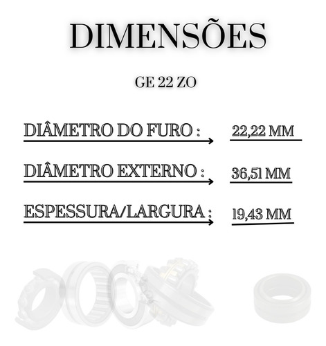Ge 22 Zo Kit 2 Unudades - Rotula Radial Eixo Em Polegada 7/8