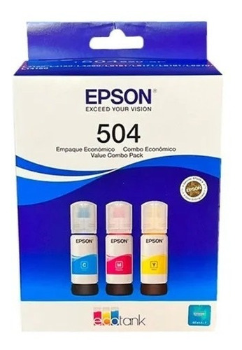 Imagen 1 de 9 de Pack 3 Tintas Epson T504  3 Colores L4150, L4160, L6161