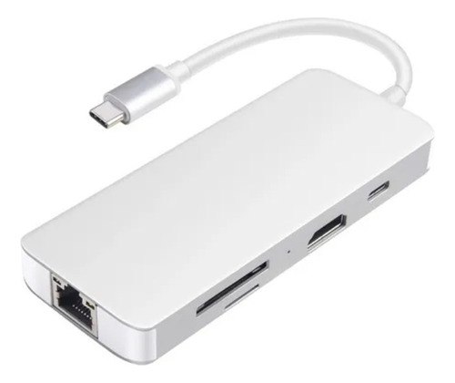 Hub Usb Tipo C, 8 En 1, Soporte Mac Os / Windows