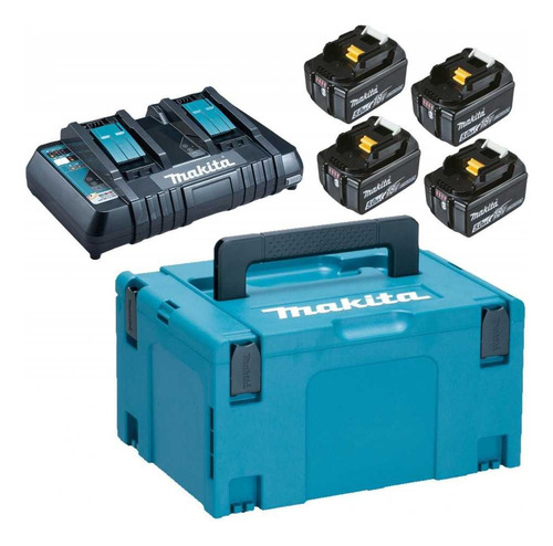 Kit De Alimentacion 5.0ah Makita 4 Baterias Y Cargador Doble