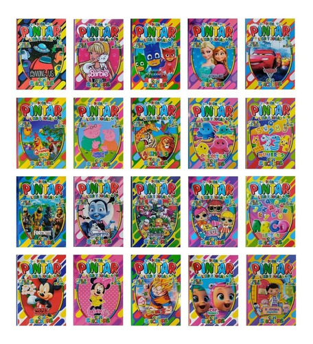 Imagen 1 de 9 de 20 Libros P/ Colorear Y Jugar 16 Pág + Stickers Diverti Toys