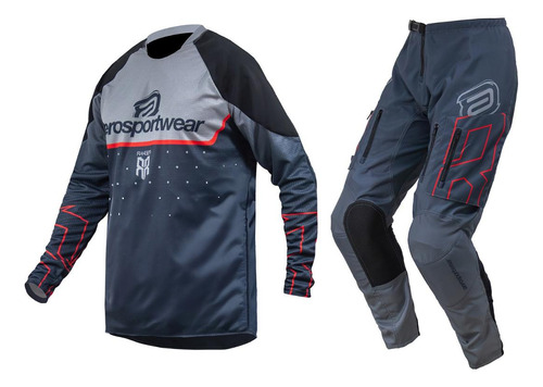 Conjunto Roupa Trilha Moto Cross Asw Ranger Cinza Off Road