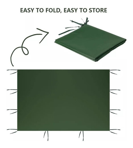 Toldo Plegable 3x6 Mts Lona Verde Con Paredes Laterales