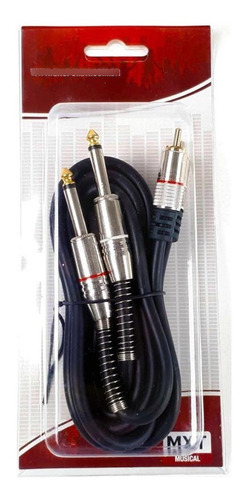 Imagem 3 de 6 de Cabo Áudio 2x P10 Mono X 2x Rca Profissional Gold 1.8 Metros