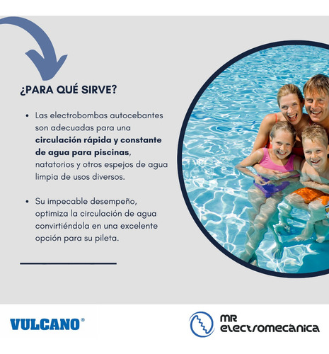 Bomba Pileta Autocebante Bae050 0.5 Hp, 220 V. Vulcano