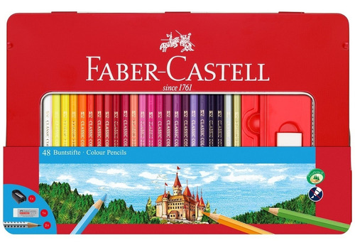 Lapices Faber Castell Lata X 48 Colores Hexagonales