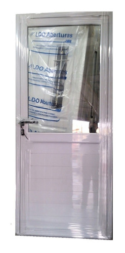 Puerta Aluminio Linea Modena 80x200 1/2 Vidrio Dvh