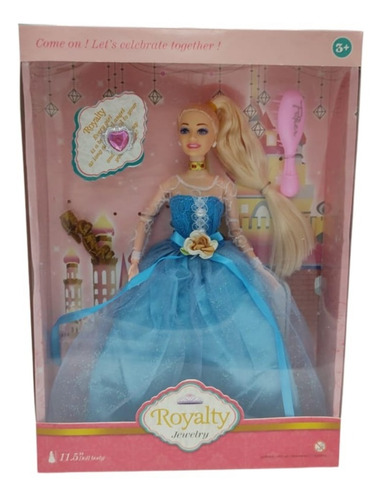 Imagen 2 de 3 de Royalty Muñeca Articulada 30cm Accesorios Vestido Turquesa F