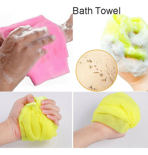 2x1pc Nylon Exfoliante Toalla De Baño Paño Mágico Lavado