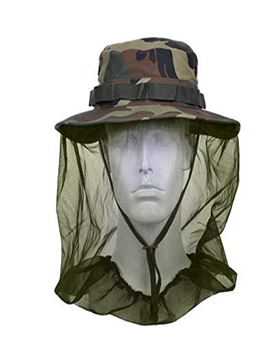 Sombrero De Camuflaje Woodland Boonie W /mosquito Netting