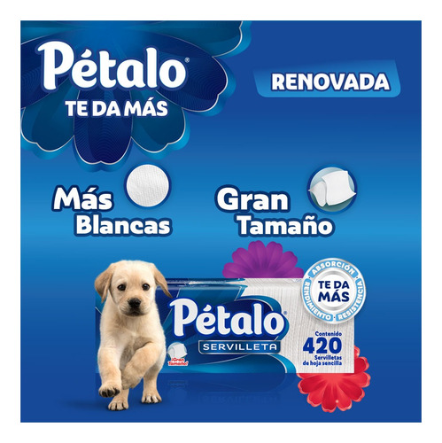 Servilletas Pétalo Hoja Sencilla 420 Piezas