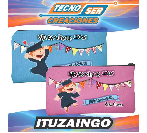 Cartucheras Kitty Impresa 2 Caras Personalizadas Souvenir