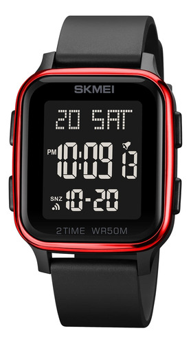 Reloj Deportivo Digital Skmei 1858 Negro Rojo Unisex