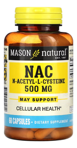 N-acetyl Cysteine (nac) 500 Mg / 60 Capsulas / Mason Natural