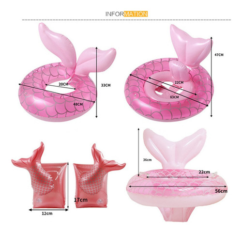 K Flotador De Piscina Mermaid For Bebés Con Asiento Y Asa