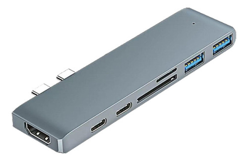 Hub Usb-c 7en1 Compatible Con Mackbook Y Hdmi Tf X2 Usb X4