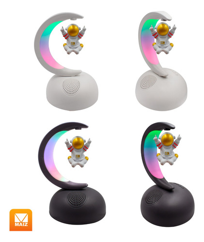 Bocina Bluetooth Luces Led Recargable Radio Fm Astronauta