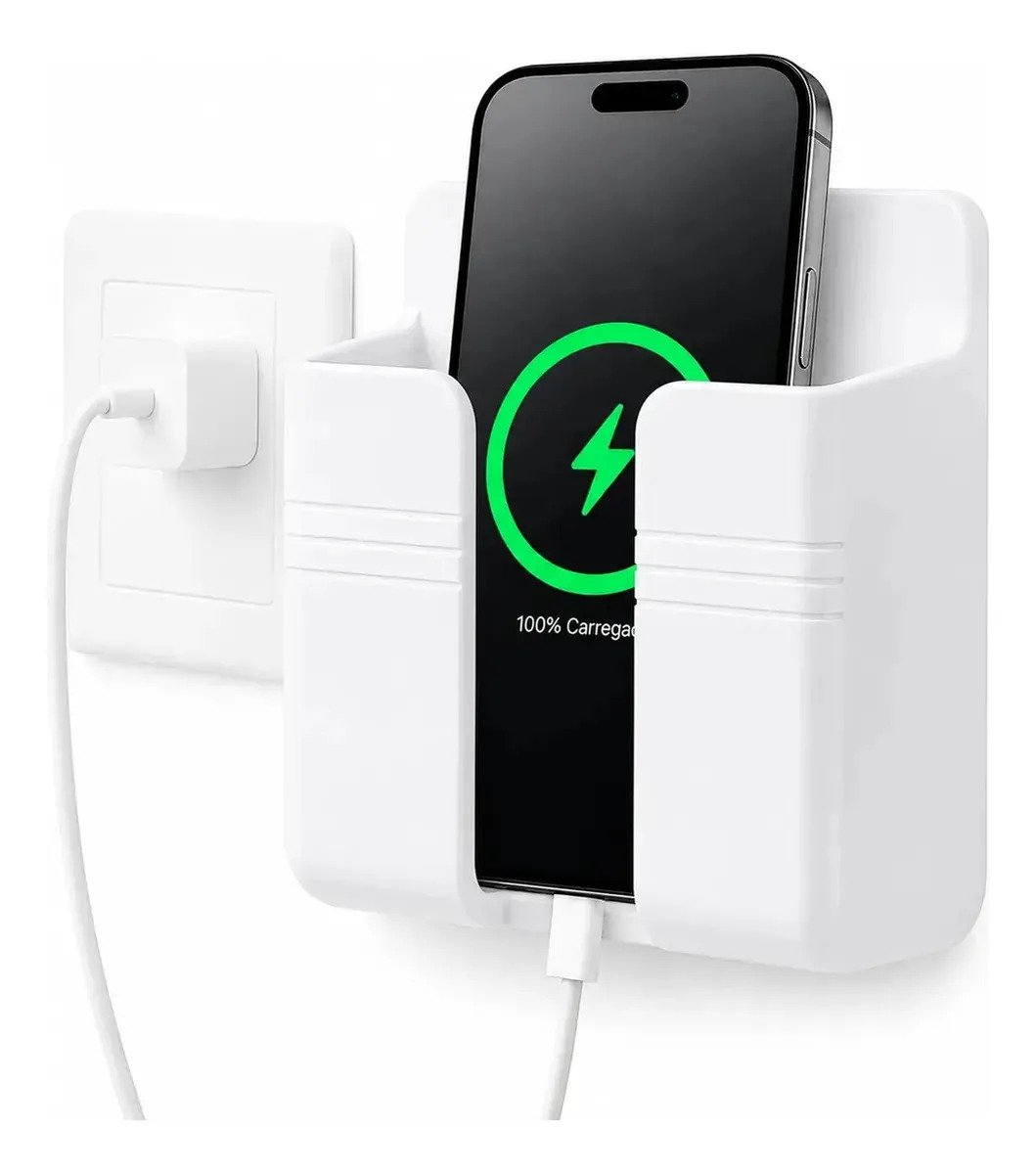 Suporte Celular Controle Remoto Parede Ar-condicionado Tv Cor Branco