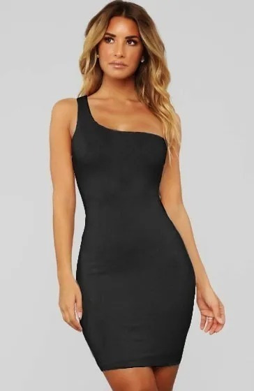 Delicioso Dominante Apoyarse Vestido Mini Ajustado Un Solo Hombro Varios Colores Sexy | MercadoLibre