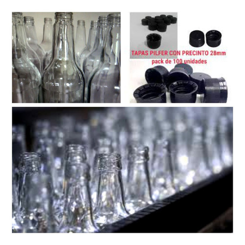 Imagen 4 de 5 de Botellas D Vidrio C/tapa D 1 Lt, ((( Doce Unidades X 6 )))