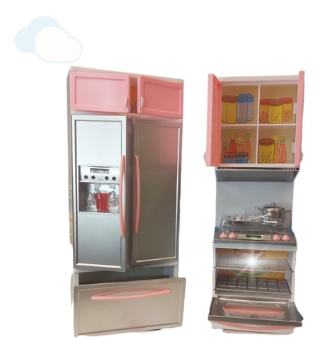 Cocina Completa Juguetes Nena Cocinita Luz Y Sonido Poppi Color Rosa