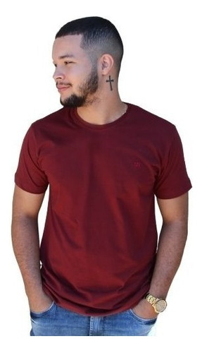 Camiseta Masculina Básica 100% Algodão Premium Gola Redonda