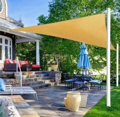 Imagen 4 de 4 de Lona Toldo Vela Sombra Triangular 5x5x5 Mts Anti Uv