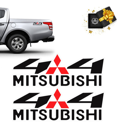 Par De Adesivos Decorativos 4x4 Linha Mitsubishi