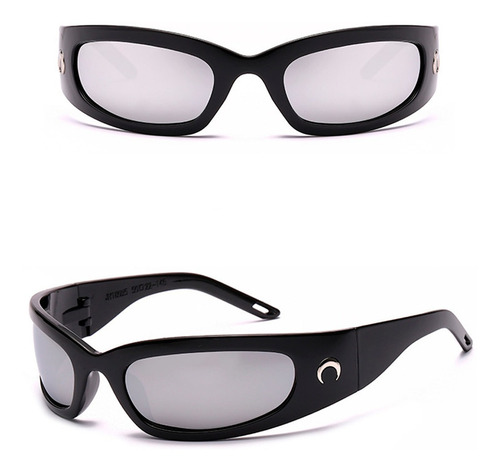 Óculos De Sol Preto Esportivo Unissex Lentes Uv400 Cor Cinza-claro Cor da lente Cinza