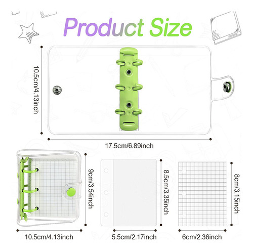 2 Juegos De 3 Fundas Mini Clear Con Bolsa De Papel Interior,