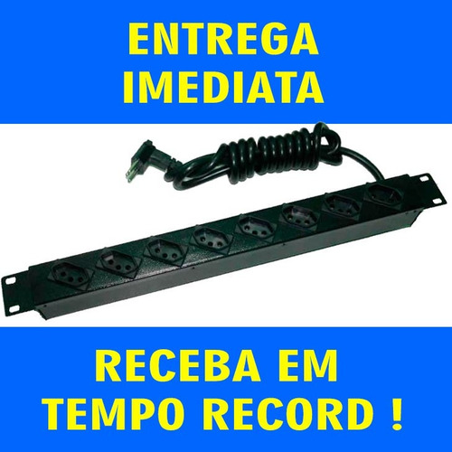 Imagem 4 de 7 de Regua De Tomadas P/rack Telecom 19 8 Tomadas 10a Cabo 2,5mt